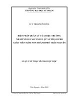 Biện pháp quản lý của hiệu trưởng nhằm nâng cao năng lực sư phạm cho giáo viên mầm non thành phố thái nguyên