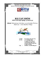 Đánh giá quy trình phục vụ của bộ phận lễ tân tại khách sạn – resort Bamboo Village