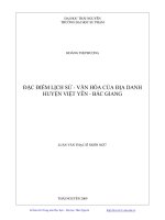 Đặc điểm lịch sử - văn hóa của địa danh huyện việt yên - bắc giang