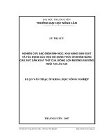 Nghiên cứu đặc điểm  sinh học , khả năng sản xuất