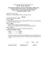 Đề thi lý thuyết kỹ thuật sửa chữa, lắp ráp máy tính 26