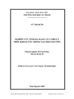 Nghiên cứu tính đa dạng của virus y trên khoai tây trồng tại thái nguyên