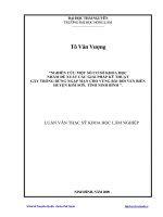 Nghiên cứu một số cơ sở khoa học nhầm đề xuất các giải pháp kỹ thuật