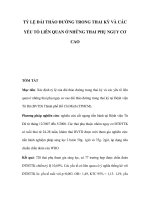 Tỷ lệ đái tháo đường trong thai kỳ và các yếu tố liên quan ở những thai phụ nguy cơ cao