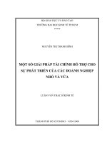 Một số giải pháp tài chính hỗ trợ cho sự phát triển của các doanh nghiệp nhỏ và vừa