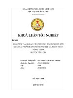 Giải pháp nâng cao chất lượng tín dụng hộ sản xuất tại NHNNo & PTNT huyện Tĩnh gia - Thanh Hóa