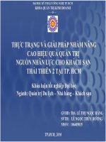 Thực trạng và giải pháp nhằm nâng cao hiệu quả quản trị nguồn nhân lực cho khách sạn Thái Thiên 2 tại TP.HCM phần 4