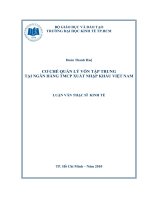 Cơ chế quản lý vốn tập trung tại Ngân hàng TMCP Xuất nhập khẩu Việt Nam