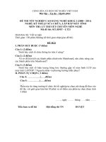 Đề thi lý thuyết kỹ thuật sửa chữa, lắp ráp máy tính 21