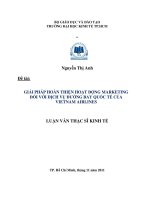 Giải pháp hoàn thiện hoạt động marketing đối với dịch vụ đường bay Quốc tế của VNA