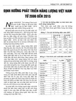 Định hướng phát triển năng lượng Việt Nam từ năm 2006 đến 201