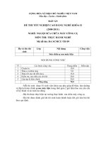 Đề thi Thực hành nghề chuyên ngành sửa chữa máy công cụ 09