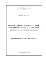 So sánh đặc điểm hóa sinh trứng và trình tự vùng điều khiển d-loop của ba giống gà ri gà mông và gà sao nuôi tại thái nguyên