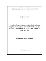 Nghiên cứu thực trạng một số yếu tố môi trường ở các hộ gia đình chăn nuôi lợn qui mô nhỏ tại xã Kha Sơn - huyện Phú Bình - Thái Nguyên