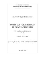 Nghiên cứu và đánh giá các hệ truy xuất thông tin