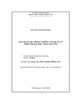 Xây dựng dệ thống thông tin quản lý thiết bị đại học thái nguyên
