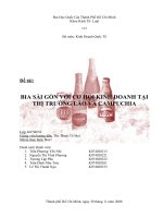 bia sài gòn và cơ hôi kinh doanh tai lào va campuchia