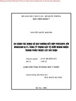 So sánh tác dụng có hay không kết hợp fentanyl với marcain 0,5% tăng tỷ trọng gây têdưới màng nhện trong phẫu thuật lấy sỏi thận