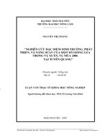  Nghiên cứu đặc điểm sinh trưởng, phát triển, năng suất của một số giống lúa trong vụ xuân và vụ mùa năm 2006 tại Tuyên Quang