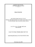 So sánh nghệ thuật tự sự trong truyện ngắn của Nam Cao (việt nam) và ruinôxkê akutagawa (nhật bản)