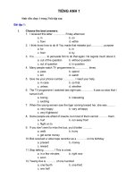 Đề thi kiểm tra Môn tiếng anh