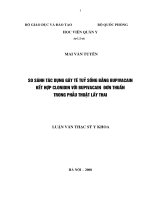 So sánh tác dụng gây tê tuỷ sống bằng Bupivacain kết hợp Clonidin với Bupivacain đơn thuần trong phẫu thuật lấy thai