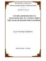 Văn hóa kinh doanh của Ngân hàng Đầu tư và phát triển Việt Nam, chi nhánh Lâm Đồng