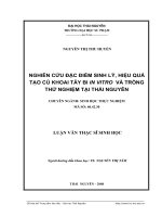 Nghiên cứu đặc điểm sinh lý hiệu quả tạo củ khoai tây bi in vitro và trồng thử nghiệm tại thái nguyên