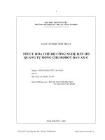 Tối ưu hóa chế độ công nghệ hàn hồ quang tự động cho robot hàn ax-c