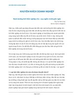 Nuôi dưỡng tinh thần nghiệp chủ - suy ngẫm và khuyến nghị