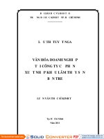 Văn hóa doanh nghiệp tại Công ty cổ phần Xuất nhập khẩu Lâm Thủy sản Bến Tre