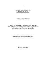 Thiết kế bộ điều khiển PID thích nghi điều khiển tốc độ động cơ điện một chiều có moomen quán tính thay đổi