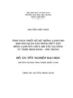 Tính toán thiết kế hệ thống lạnh cho kho bảo quản sản phẩm thủy sản đông lạnh sức chứa 500 tấn tại Công ty TNHH Minh Đăng – Sóc Trăng