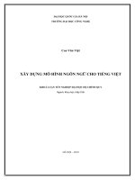 Xây dựng mô hình ngôn ngữ cho tiếng việt