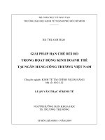 Giải pháp hạn chế rủi ro trong hoạt động kinh doanh thẻ tại Ngân Hàng Công Thương Việt Nam
