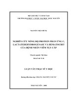 Nghiên cứu nồng độ protein phản ứng c, lactatedehydrogenase và hematocrit của bệnh nhân viêm tụy cấp