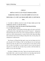 Quản trị hoạt động Marketing trong các doanh nghiệp sản xuất sản phẩm của Việt Nam trong điều kiện cơ chế thị trường
