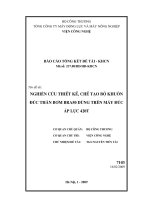 Nghiên cứu thiết kế, chế tạo bộ khuôn đúc thân bơm BRA50 dùng trên máy đúc áp lực 420T