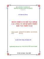  Hoàn thiện cơ chế tài chính các công ty xổ số kiến thiết khu vực miền nam