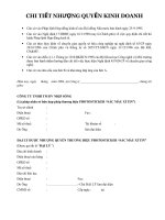 CHI TIẾT NHƯỢNG QUYỀN KINH DOANH