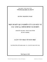 Một số kết quả nghiên cứu gần đây về các ánh xạ chỉnh hình tách biến