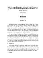 Dự án nghiên cứu khai thác tuyển tinh quặng và sản xuất khoáng sản đồng thương phẩm