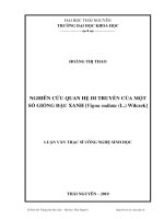 Nghiên cứu quan hệ di truyền của một số giống đậu xanh [Vigna radiata (L.) Wilczek]