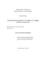 Ứng dụng phương pháp đầu tư cổ phiếu của Warren buffett tại Việt Nam