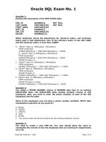Oracle SQL Exam No. 1