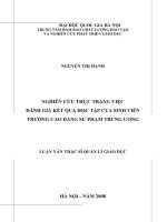 Đánh giá kết quả  học tập của sinh viên trường cao đẳng sư phạm trung ương