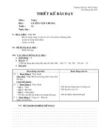 Giáo án Toán học - Lớp 2 - Luyện tập chung - Tuần 31