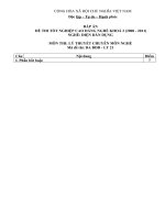 Đáp án đề thi lý thuyết điện dân dụng 21