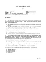 Test paper for Project Leader