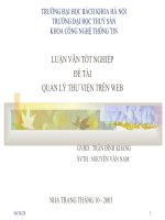 Luận văn - Quản lý thư viện trên Web